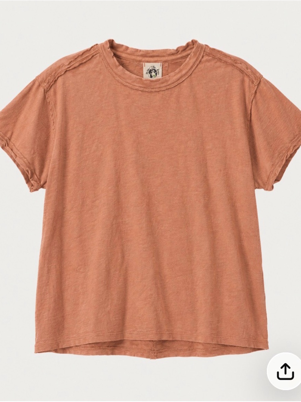 Free People Boyfriend tee color rusty/peach color size small